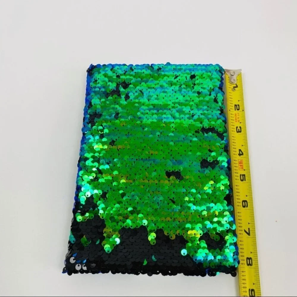 Set of 2 New Sequin Hardcover Journals Notebooks Blue Green